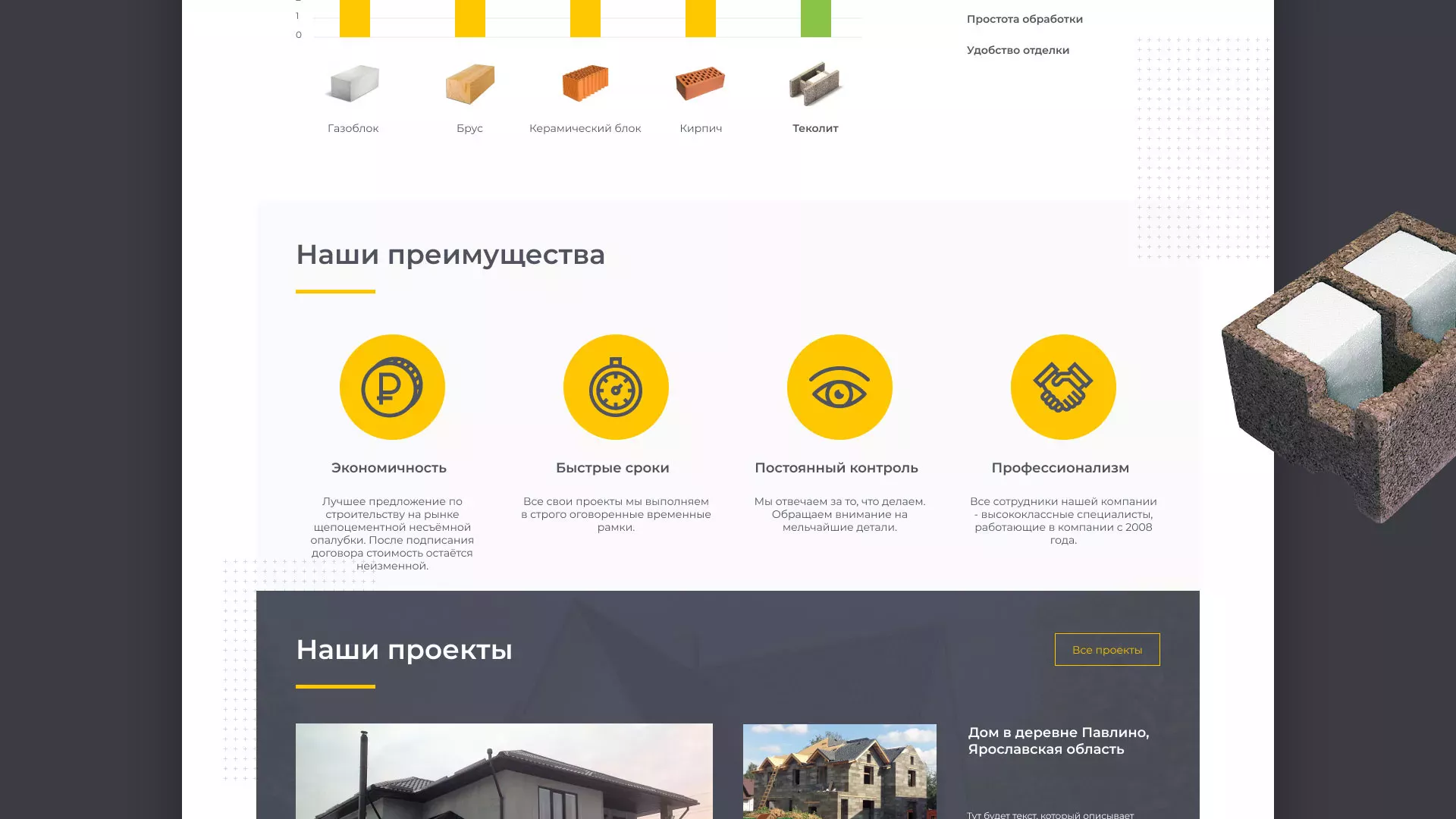 Создание сайта для строительной компании «ЭКОДОМ» в Ишиме