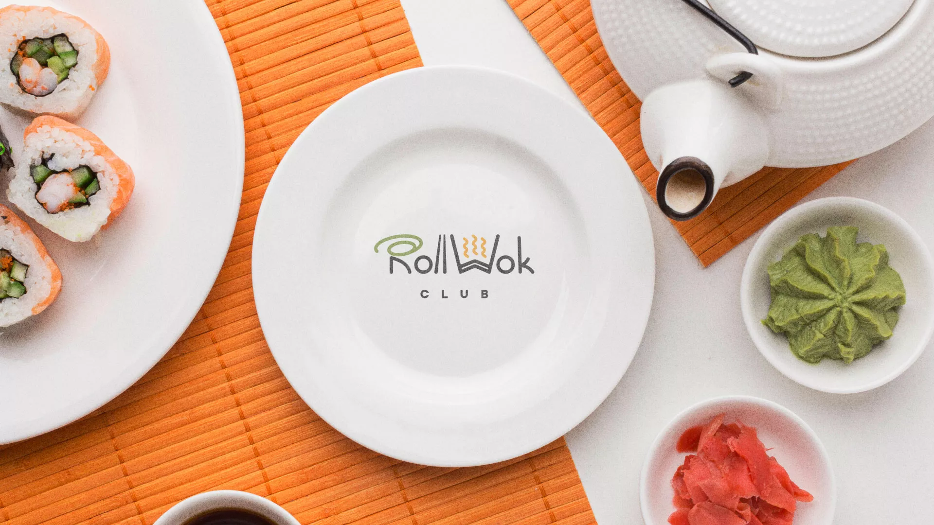 Разработка логотипа и фирменного стиля в Ишиме для суши-бара «Roll Wok Club» Разработка логотипа и фирменного стиля в Ишиме для суши-бара «Roll Wok Club»